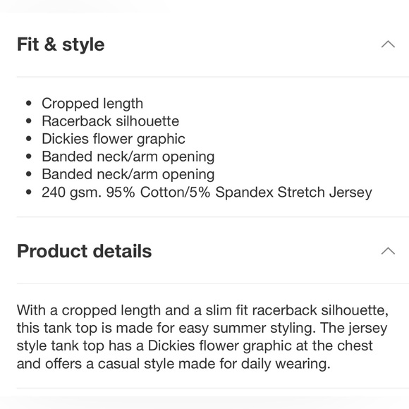 NWT Dickies Graphic Cropped Tank Top Size Medium - Picture 4 of 6